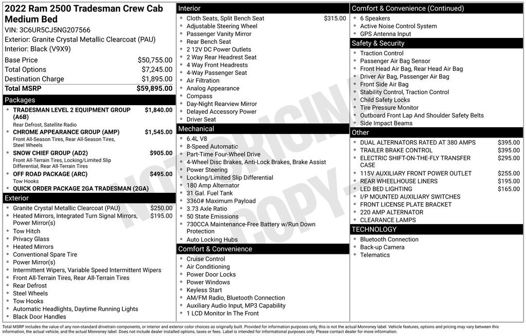 ram ram 2500 pickup 2022 3C6UR5CJ5NG207566 image ram ram 2500 pickup 2022 3C6UR5CJ5NG207566 image